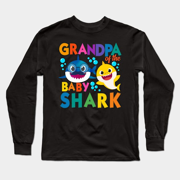 Grandpa of the baby shark Long Sleeve T-Shirt by  Memosh Everything 